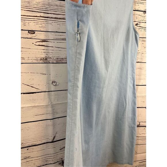 Duffield Lane Linen blend Blue sleeveless Dress Size Large - Picture 8 of 9